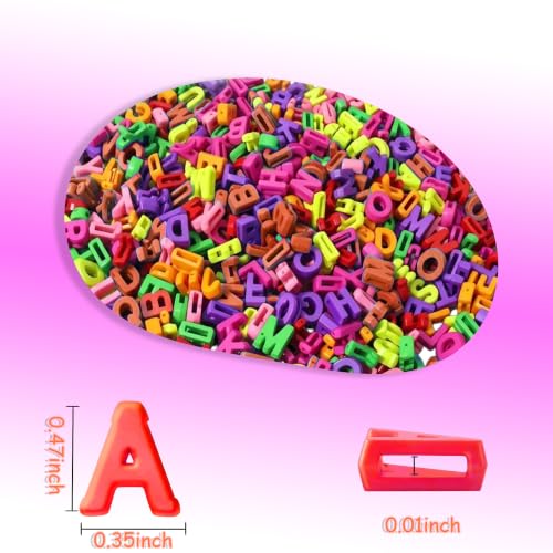 YMSDZHL Alphabet Bead A-Z 650Pcs Large 3D Bead for Bracelet Jewelry Making - color: Colorful Large Alphabet
