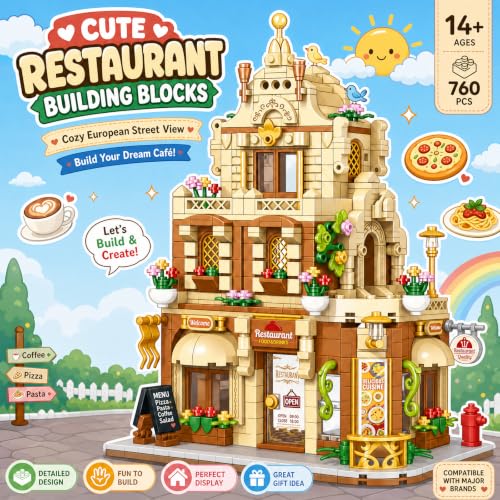 City Street View Building Blocks, Modular Architecture Model - color: Amber Beige
