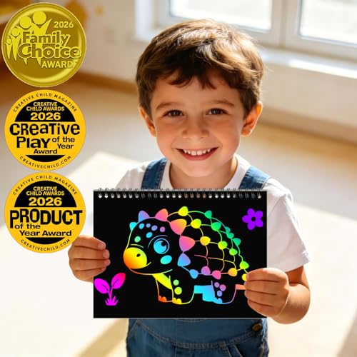 ZMLM Scratch Paper Art-Crafts Gift: 2 Pack Rainbow Notebooks Supplies Toys - color: Pink & Blue