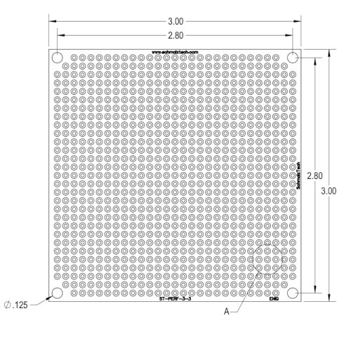 Double Sided ENIG Perf Board, PCB Board, Electronic Circuit Board for DIY Prototype Circuit, FR4, Plated Through Hole Solder Prototype Board, ST-PERF-3-3 (3" x 3") - style: 3" x 3"