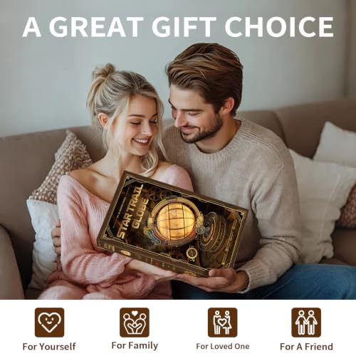 3D Puzzles for Adults LED Night Light DIY Mechanical Model Kit - color: Star Trail Globe
