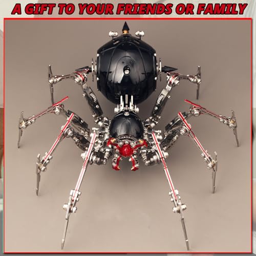 3D Metal Puzzles for Adults,3D Spider Metal Model Kits Metal Building Kit - color: Black and Red