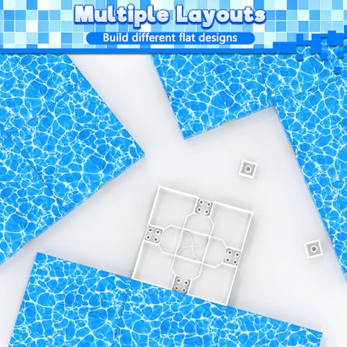 8PCS 4" x 4" Magnetic Building Block Base Plates for Kids, Strong Grip Magnetic blocks Base Compatible with Most Popular Magnetic Blocks & Cubes, STEM Educational Toys for Boys Girls Ages 3+ (Water) - color: 8pcs Water