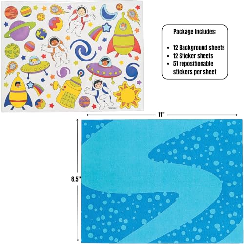 DIY Solar System Sticker Scene - 12 Pieces - Educational and Learning Activities for Kids