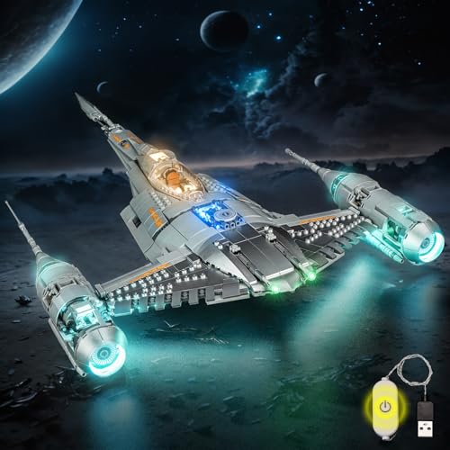 LocoLee Light kit Compatible with Lego 75442 The Mandalorian's N-1 Starfighter- No Actual Model Only Lights, LED Lighting Accessories for LEGO Mandalorian Display Collectors (Standard Version)