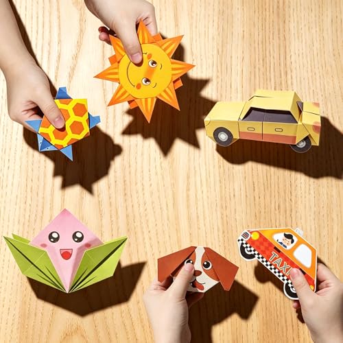 Origami Kit for Kids Ages 5-8 8-12, Origami Paper with Guiding Book, 54 Sheets Paper with 27 Patterns, DIY Art and Craft Supplies for Beginners and Children