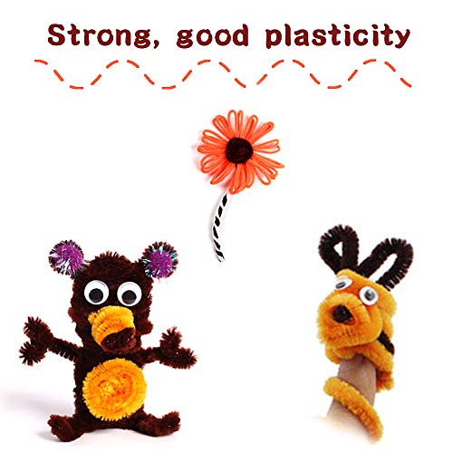 100 Pieces Pipe Cleaners Craft Chenille Stem Brown Pipe Cleaners - color: Brown