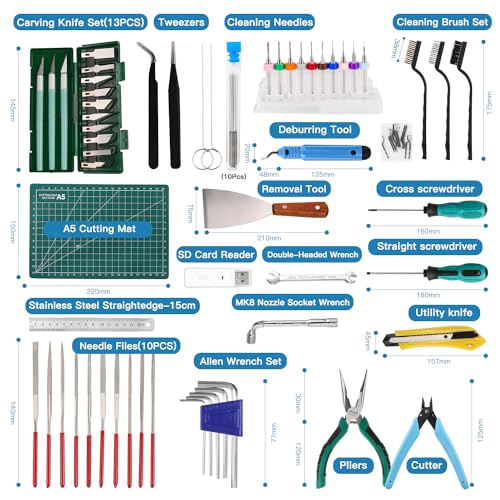 Sovol 3D Printer Tools Kit, 78PCS 3D Printer Accessories for Deburring - style: 78 Pcs