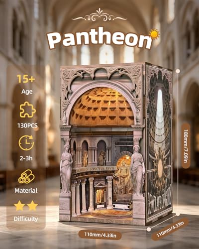 MiniCity Pantheon DIY Book Nook Kit, Miniature Architectural Model with LED - color: St. Charles Church