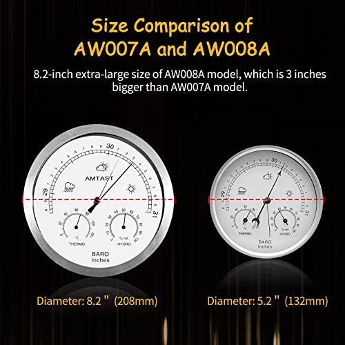 3-in-1 Imperial Weather Station 8.2'' Dial Mechanical Barometer - size: 8.2" Diameter