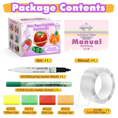 Nano Tape Squishy Kit DIY Vegetables - color: Nano Tape Vegetables