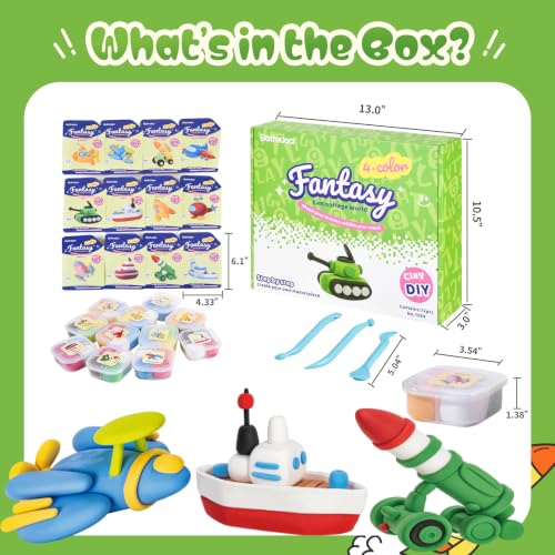 Both idea Air Dry Clay Air Kit Dry Modeling Set for 3-12 Kids Air Foam Tools DIY Clay Crafts, Air Dry Arts Clay Kits Modeling Clay Kit, Craft for Boys Classroom Birthday Party Toys - style: Camouflage World
