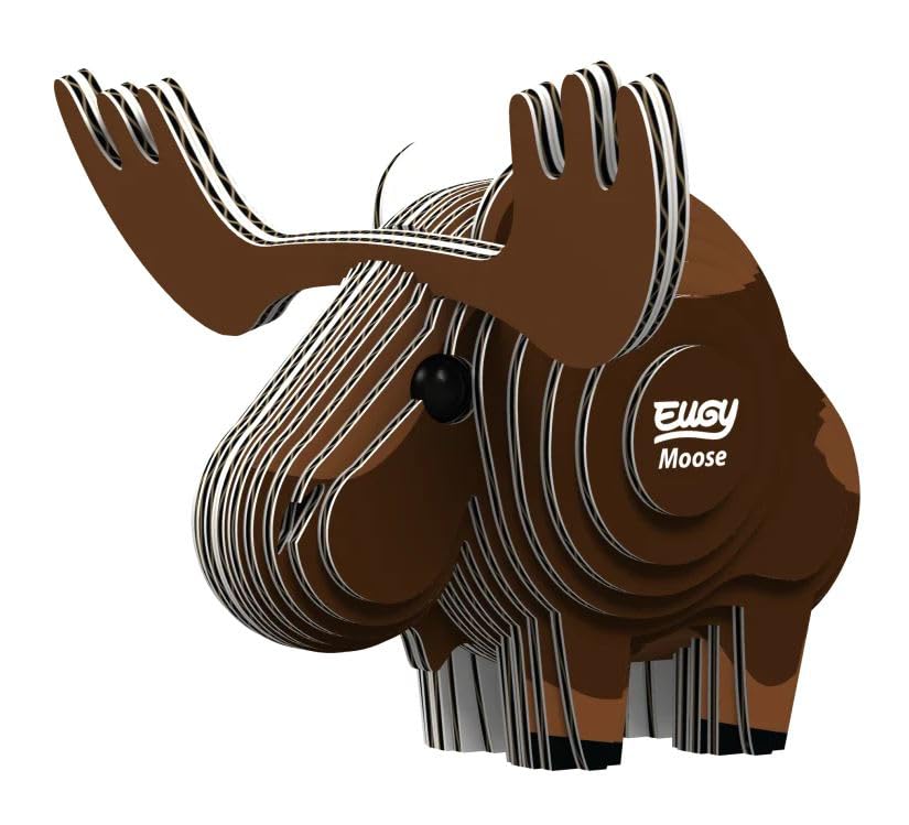 EUGY Moose 3D Puzzle, 27 Piece Paper Craft Kit for Kids 6+