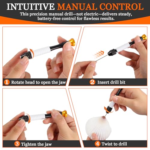 Pin Vise Hand Drill Set with 25 Micro Drill Bits
