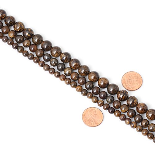 45PCS 8mm Natural Bronzite Gemstone Round Loose Beads for Jewelry Making DIY Handmade 1 Strand 15" - color: Bronzite, size: 8mm