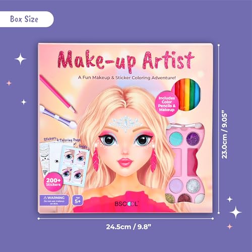 BSCOOL Makeup Studio Book for Kids with Coloring, Stickers & Palette - color: Make Up Studio