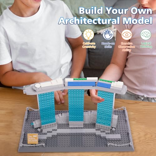 Oichy Building Blocks Set, Marina Bay Sands Architecture Model Kits Collection Toy Building Sets for Adults and Kids(881 PCS) - color: Marina Bay Sands