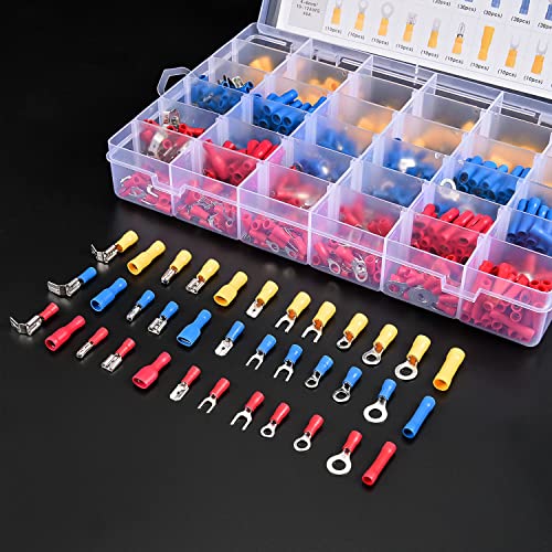 Nilight 540PCS Mixed Quick Disconnect Insulated Crimp Electrical Terminals - color: 540PCS Mixed Crimp Terminals