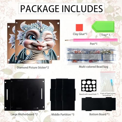 DIY 5D Diamond Painting Holder, Fantasy Dragon Acrylic Pen & Makeup Organizer, Diamond Art Desk Pencil Cup and Storage for Adults, Home Office Art Supplies - color: Dragon