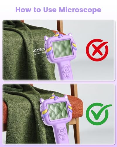 Kids Microscope Outdoor Toys - Handheld Microscopes Autofocus - color: Purple