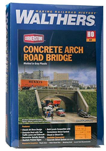 Walthers Cornerstone HO Scale Street System- Arched Road Bridge Kit - style: Arched Road Bridge - Street System