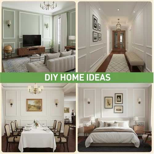 Peel and Stick Wall Molding, 3 Set Pre-Cut & Paintable Wainscoting Panels - size: 40" x 50"