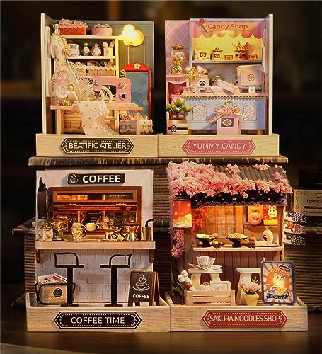 Flever Dollhouse Miniature DIY House Kit Creative Room with Furniture for Romantic Valentine's Gift (Beatific Atelier) - color: Beatific Atelier