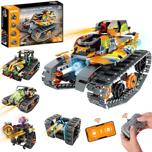 STEM Robot Building Kit with APP / Remote Control, 5 in 1 RC Robotic Car Toy for Kids Ages 8-12, Christmas Birthday Gifts for Boys Age 6 7 8 9 10 11 12+, DIY Build Set, Educational Science Projects