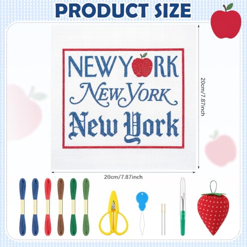XunYee 17 Pcs New York Needlepoint Kit for Beginners Adults Starters - style: New York