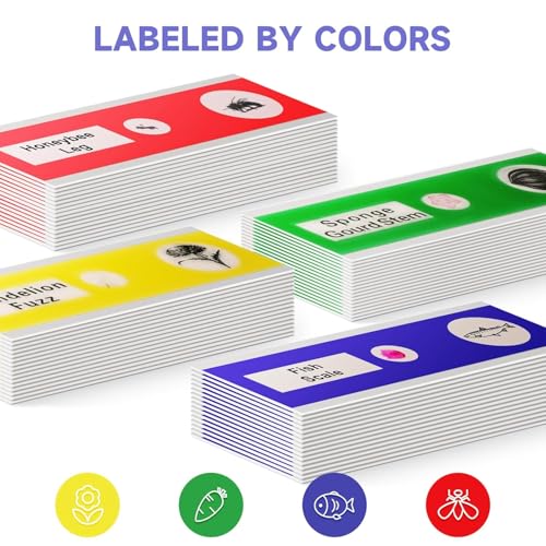 Jiusion 48Pcs Prepared Microscope Slides Specimen Set for Stereo Microscope - size: 48Pcs