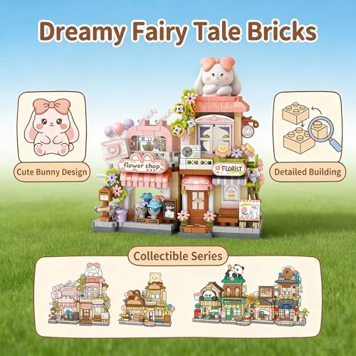 Panda Bookstore Mini Micro Building Blocks Toy Set - color: Panda Bookstore