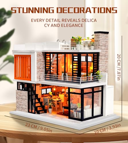 Spilay DIY Miniature House Kit for Adults, Miniature Dollhouse Building Kit - color: Florence