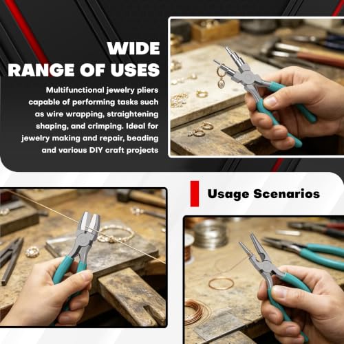 C&T 3-Piece Jewelry Pliers Set, Jewelry Making Tools Kit, Micro Jewelry Plier, Jewelry Making Supplies, Pliers set for jewellery making bead winding and shaping wire DIY Crafts - style: 3PC