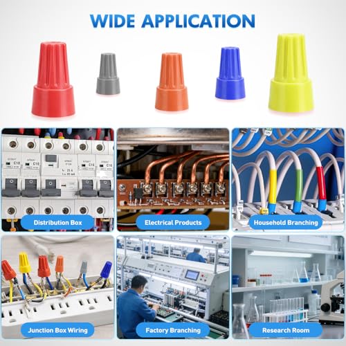 Nilight 400PCS Blue Wire Connectors Kit 20-18 AWG Electric Wire Caps - color: 400PCS 20-18# Wire Caps
