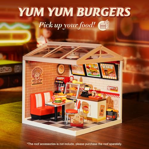 Super Creator-Mini Blocks Model Building Set for Adults, Miniature Plastic House Kit Super Store-Building Blocks Toys for Teens 8-12, DIY Crafts/Hobbies for Teens&Adults (Yum Yum Burgers) - style: Yum Yum Burgers