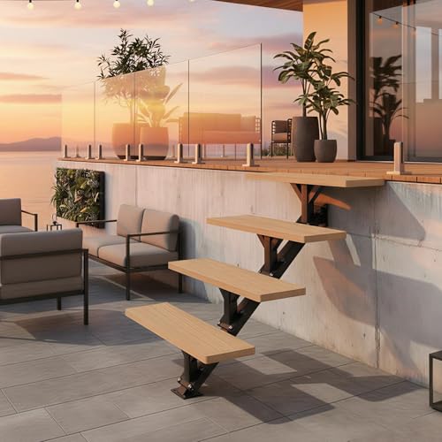 3 Step Metal Stair Stringers,Stair Riser for Deck Height 21.3" - size: 3 Step