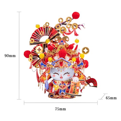 MU 3D Metal Puzzles for Adult The Cat Series-The God of Wealth Kitty, Metal Models Kits Miniature Building, Men Hobby Birthday New Year Gifts Home Desk Office Decor Collectibles - style: The God of Wealth kitty