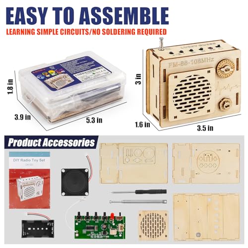 LUCKY GUESS DIY Radio Kit FM 88-108 MHz STEM Electronics Set for Kids - style: DIY Radio Toy Set