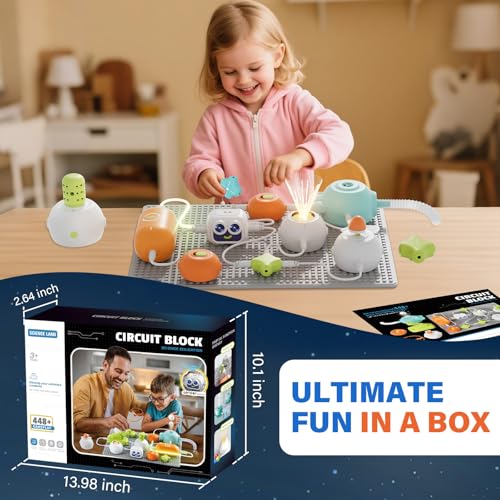 Science Kits for Kids, 448+ Projects Circuit Exploration Kits Educational Electronics Toys for Boys & Girls Hands-On Engineering Toy, Birthday, Halloween, Christmas Gift for Ages 5 6 7 8 9 10 11 12