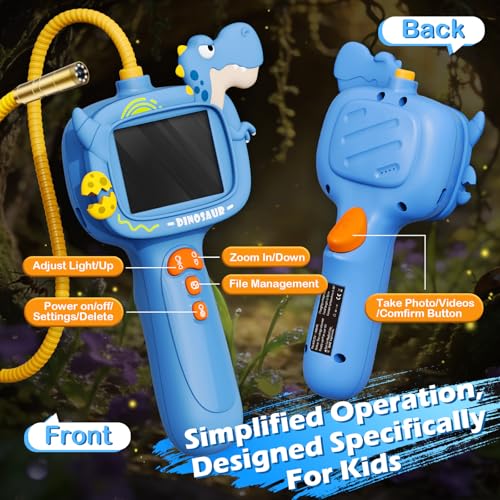 Kids Endoscope Borescope Toys, Snake Scope Camera with Light for Kids, Outdoor Exploration STEM Science Educational Toy Gifts for 4 5 6 7 8 9 10 Year Old Boys Girls