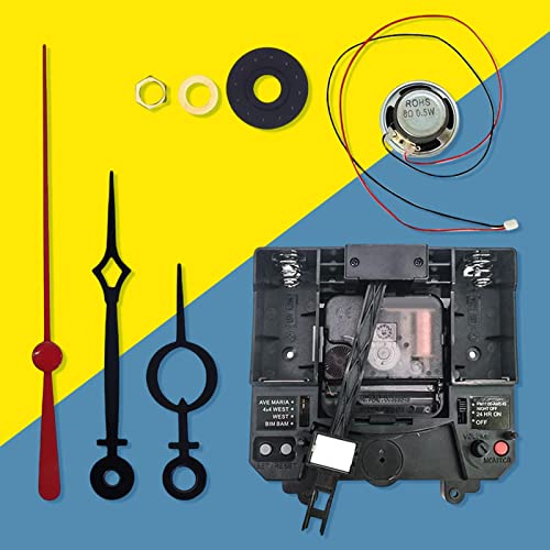 Milageto Quartz Clock Movement Mechanism, with Hands Silent Music Box Mechanism Kits Repair Tool Parts Making Long Shaft for Clock Repair Replacement, Style C