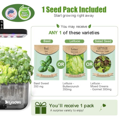 Hydroponic Seed Pod Kit, 12-Pod Indoor Garden Refill Set with Seeds
