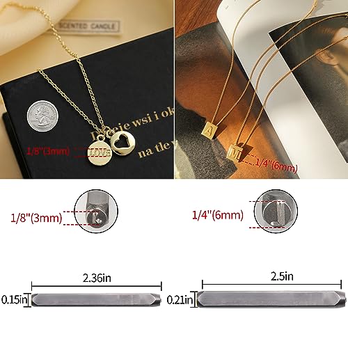 Metal Stamping Kit, Complete Jewelry Making Stamping Tools with 6mm Font Uppercase, Number Punches & 3mm Lowercase Letter, Metal Stamping Jig, Hammer and Steel Bench Block - color: 6mm+3mm Stamping Kit