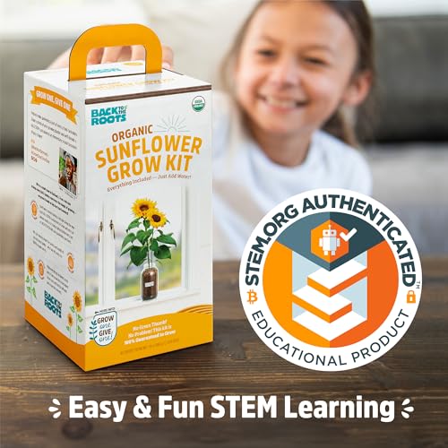 Back to the Roots Sunflower Organic Windowsill Planter Kit - Grows Year Round, Includes Everything Needed for Planting - style: Windowsill Planter Kit: Sunflower