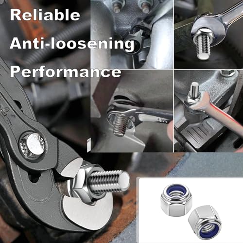 M6-1.0 Nylon Insert Lock Nuts 160 Pack, 304 Stainless Steel Hardware Nuts - size: M6-1.0 (160 Pcs)