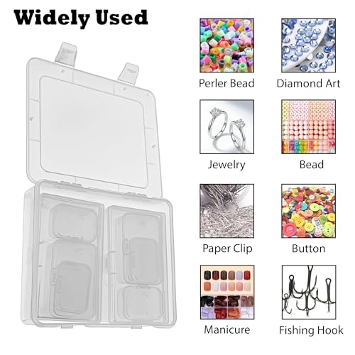9 Pack Clear Plastic Storage Boxes with Snap-Lock Lids, Assorted Sizes Mini Organizer Containers with Bonus Marking Labels for DIY Crafts, Beads,Charms,Stickers, SMT Components,Hardware - size: 9 Pcs Mixed Sizes