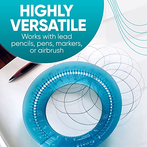 Koala Tools - Mini Ring Ruler for Circle Templates and Surfaces, Circular Ruler with 1 to 3.5-inch Adjustable Diameter, Geometric Tool for Drawing Circles
