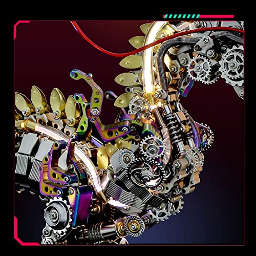 3D Metal Puzzle - Large Chinese Dragon Model Kit - Mechanical Metal Jigsaw- DIY Desk Ornament - Assembly Dinosaur Crafts Brain Teaser - Perfect for Adults - color: Dragon