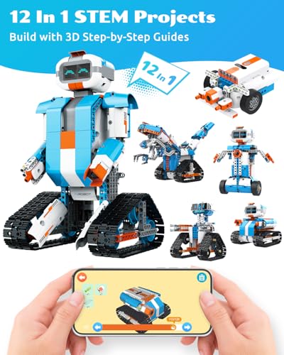 WhalesBot E7 Pro Coding & Remote Control Robot Kit for Kids 8+, Scratch & Modular Programming, Educational Engineering Science Toy Set with Smart Controller/Sensors/Motors for Kids Ages 8-12, 12-16 - style: WhalesBot E7 Pro Coding Robot