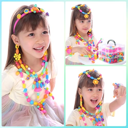 Pop Beads, 500+ Pcs Jewelry Making Kit for Girls 4-6, Colorful Snap Beads - size: Medium